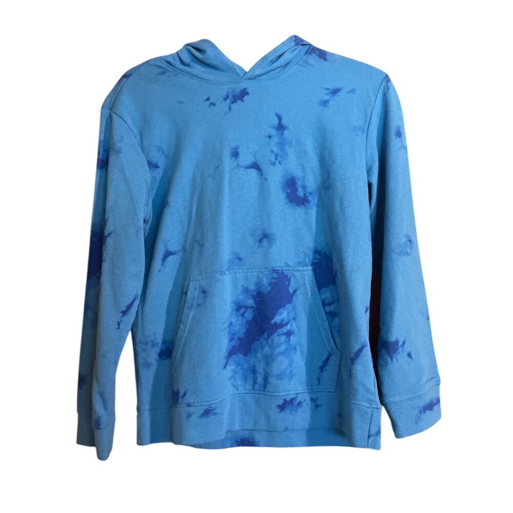 Cat & Jack Boys Tie-Dye Hoodie Blue Pullover Sweatshirt Large 10 / 12 NEW